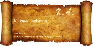 Kuzma Ambrus névjegykártya