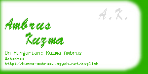 ambrus kuzma business card